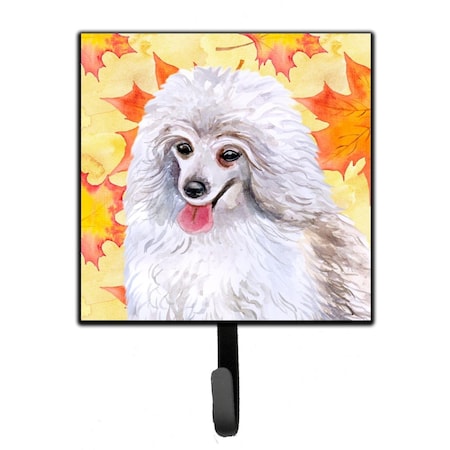 Carolines Treasures Medium White Poodle Fall Leash or Key Holder BB9944SH4